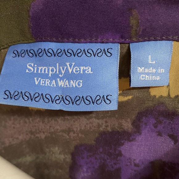 Simply Vera Wang Abstract Multi-color Mini Shift Dress Belted Short Sleeve Large - Picture 12 of 16